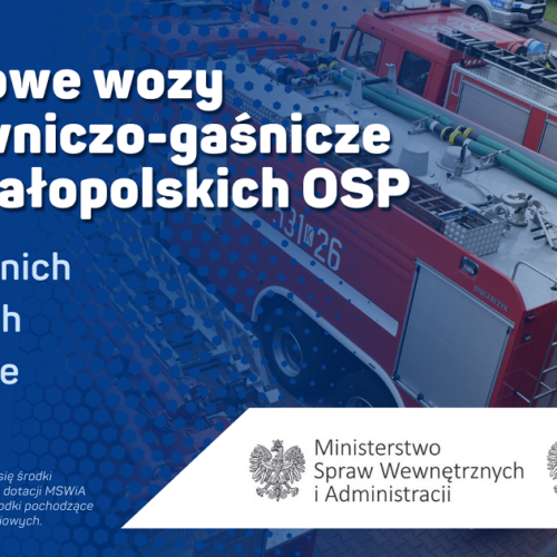 42 nowe wozy ratowniczo-gaśnicze dla małopolskich OSP